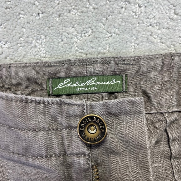Eddie Bauer Cargo Pants Womens Size 8 Brown Cotton Utility Outdoor Low Rise - Picture 3 of 14